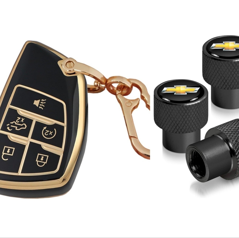 NIP Chevy Key Fob & Valve Stem Caps